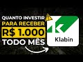 KLABIN : QUANTO INVESTIR PARA RECEBER R$ 1.000 NO MÊS? KLBN3 / KLBN4 / KLBN11