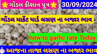 30/09/2024!આજના લસણ ના બજાર ભાવ ગોંડલ | how to garlic rate today Gondal!lahsun ka bhav aaj ka