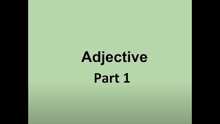 Adjective Part 1 #SATHEE_LAW #swayamprabha #clat