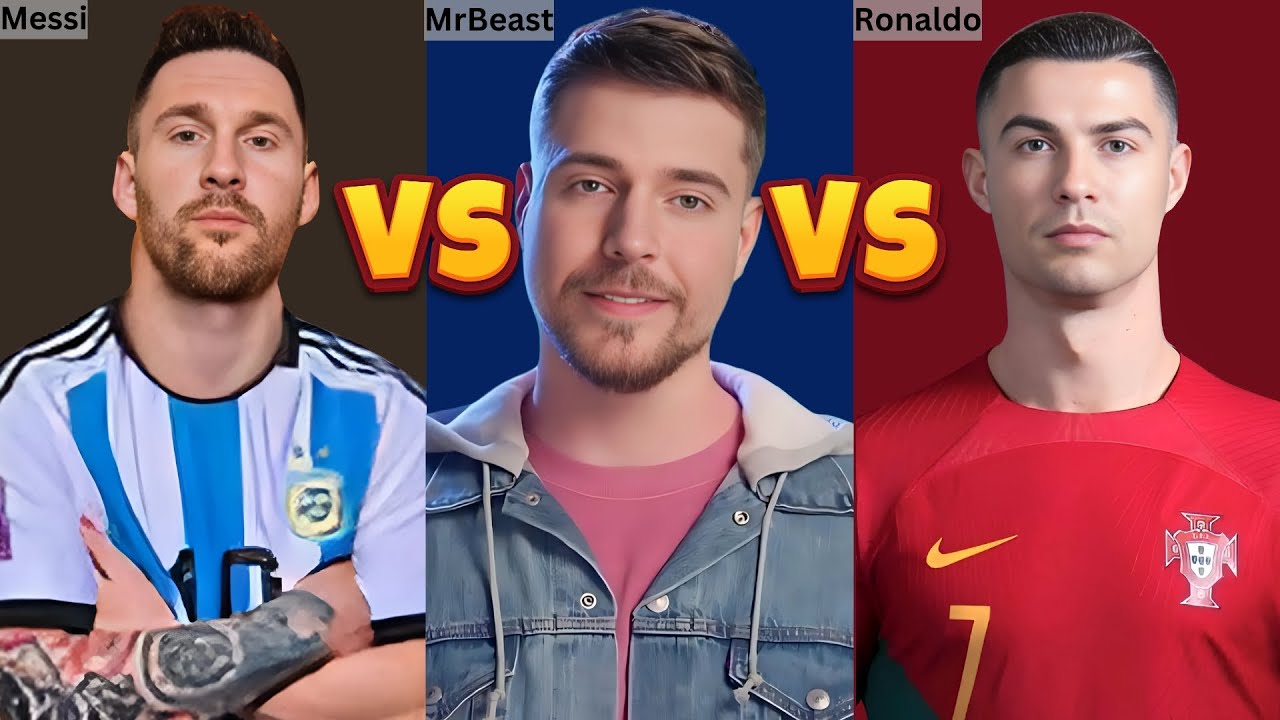 Cristiano Ronaldo Vs Mrbeast Vs Lionel Messi Who Rules The World Of