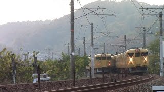 【離合】JR西日本　地域色115系電車同士の離合(D-04編成 と A-01編成)