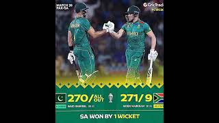 GOOD FIGHT PAKISTAN BUT SOUTH AFRICA WON BY 1 WICKET #CRICKET #ODIMATCH #ICCWORLDCUP #WORLDCUP