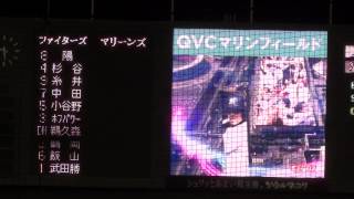 千葉ロッテ 2012年／スタメン発表のスコアビジョン（10/9・最終戦）