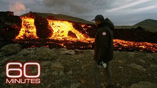 Ten feet from a volcano's molten lava