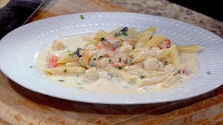 How to make Penne Seafood Alfredo | Easy Eats