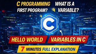 First C Program (Hello World) + Variables in C | C Programming Tutorial in english | Day 3 & 4