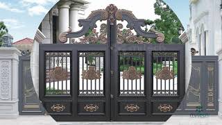 Professionally Designed Morden Luxury Style Gate Latest Aluminum Courtyard Fence Powder Coated Metal