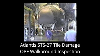 Space Shuttle Tile Damage STS-27 | Inspection Video | Orbiter Processing Facility