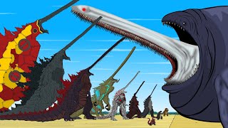 TEAM GODZILLA vs BLOOP - FLYING BOY Long Mouth - Story of Transformation | Godzilla Monster Cartoon