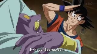 Goku and Vegeta change Beerus' bedsheets