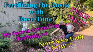 Fertilizing the Knockout \u0026 Drift Roses with Espoma Rose-Tone Using My Secret Spreading Techniques!