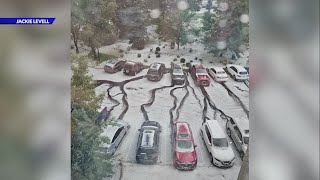 Hail blankets Aurora, leaving streets covered in ice