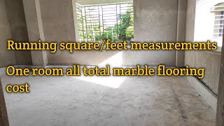 How to measure" Running Square Feet"| One Room Marble Total Cost / One Room Marble Complete Rate