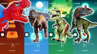 The T-Rex🆚Jurassic World🆚Lego Jurassic World🆚Cryolophosaurus CoffinDance Song TilesHop