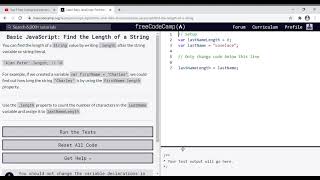 31 - Learn Basic JavaScript Find the Length of a String