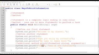 Java Tutorial 03 : using print() & println() methods
