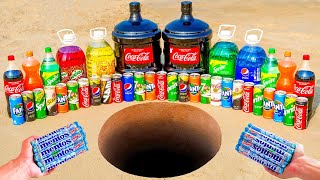 Experiment: Giant Coca Cola bottles, Chupa Chups, Pepsi, Sprite, Mirinda and Mentos Underground