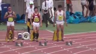 陸上日本ｲﾝｶﾚ Men 100m SF-1 準決勝-1 日本学生陸上競技個人選手権大会 2015.6.14