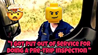 Truck Driver Gets Put Out Of Service For 25 Hrs For Doing His Pre Trip Inspection 😵 Stop Motion 🎥