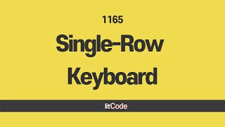 leetcode - 11655 Single-Row Keyboard