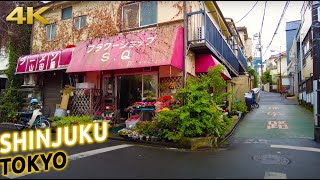 West SHINJUKU walk in a rainy day in TOKYO Japan · 4K