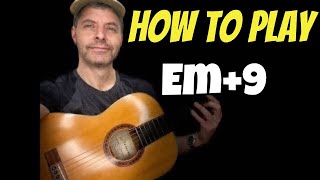 How to play Em+9 (E minor add 9th) Chord. Guitar Lesson