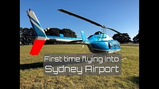 Helicopter Landing at Sydney Airport in the Bell B206L Longranger for the FIRST TIME