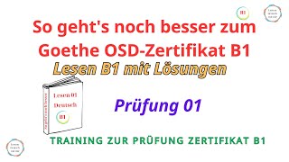 So geht's noch besser zum Goethe OSD-Zertifikat B1 Lesen Modelltest 01 Teil 1 2 3 4 5 mit Lösungen