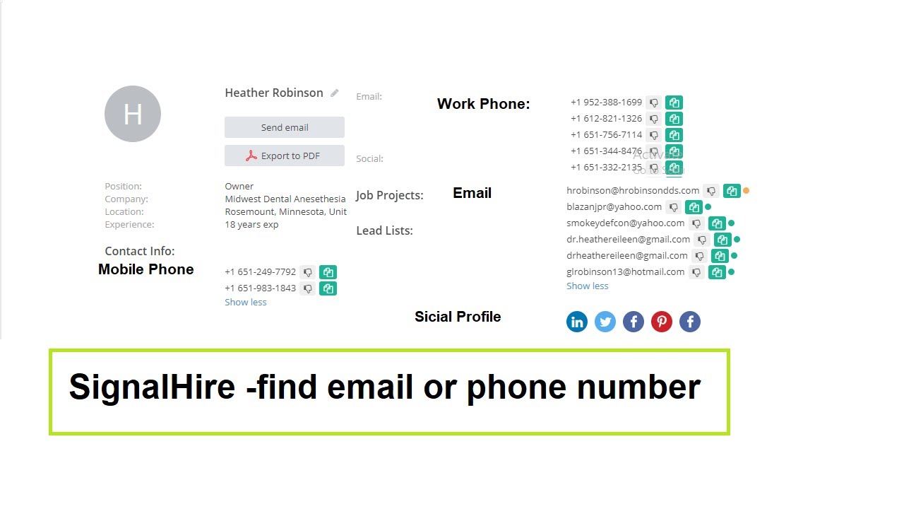 SignalHire. Find Out Phone Number Personal & Business, Personal Email ...