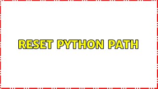 Ubuntu: Reset python path