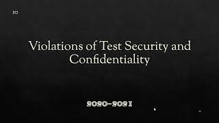 District Test Security And Confidentiality Training 2020 2021