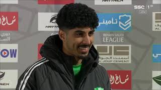 تصريح لاعب نادي الأهلي زياد الجهني وميندي بعد مباراة الاهلي والعروبة