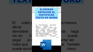 Cómo ELIMINAR ESPACIOS al Justificar un TEXTO en WORD #word #excel #wordtips #shorts