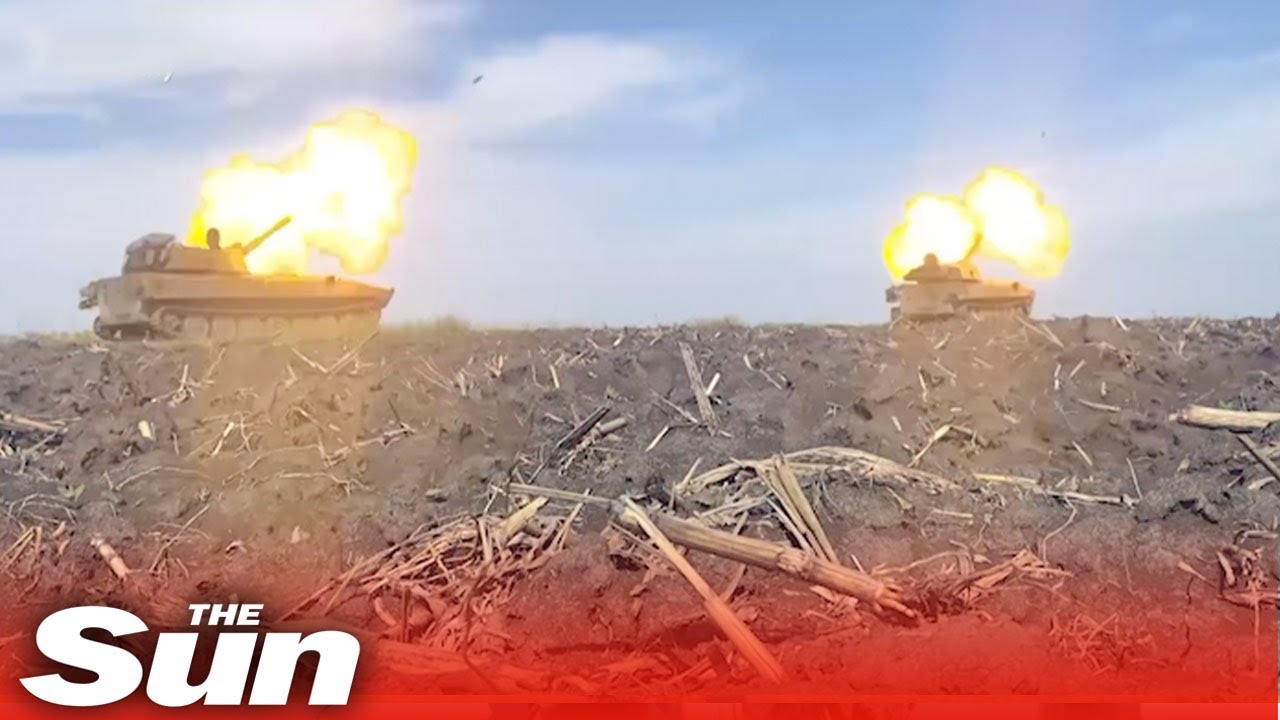 Ukrainian forces take out Russian targets with Howitzer units