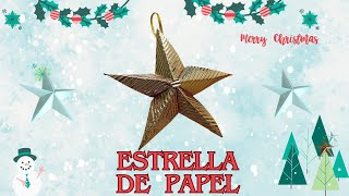 ✨¡Brilla esta Navidad con tu Estrella  Dorada de Papel / Origami! ⭐