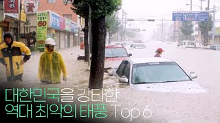 대한민국을 강타한 역대 최악의 태풍들 Top 6 !!