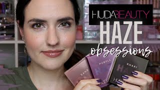 NEW Huda Beauty Haze Obsessions Palettes | Swatch + Review of Sand Haze, Purple Haze & Khaki Haze
