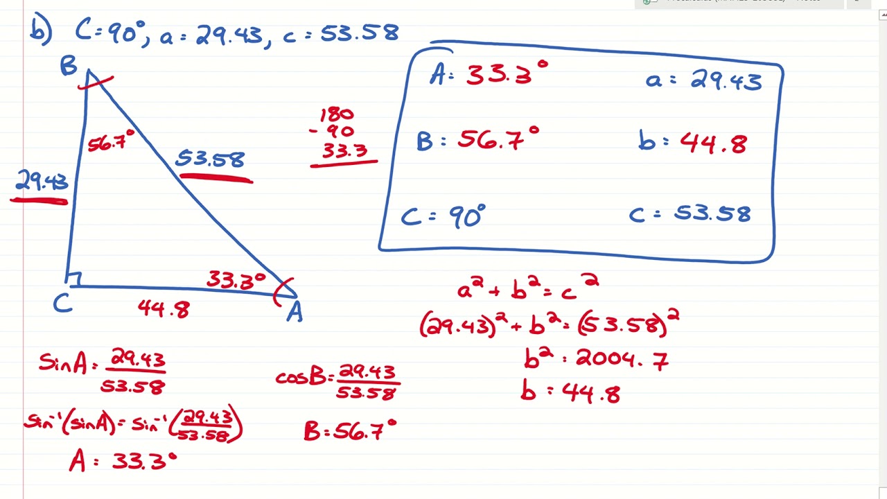 5.4 - Solutions And Applications Of Right Triangles - YouTube