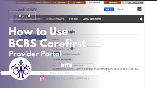 How to use BCBS Carefirst online Provider portal