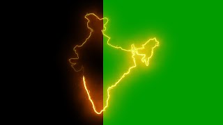 India Map Glowing_Green Screen template