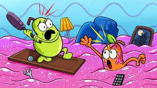 Fruits Save The City From Slime || Animated Cartoons | Pear Couple