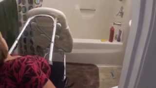 L1 paraplegic w/ Spina Bifida Taking shower chair in \u0026 out of bathtub