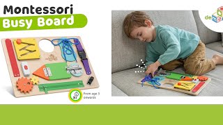 deMoca Montessori Busy Board for Toddlers, Sensory Toddler Busy Board