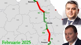 Autostrada A7 Focșani - Bacău și Pașcani - Suceava în februarie 2025