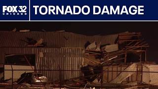 Large tornado tears through Kankakee County; minor injuries reported