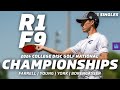 2024 College Disc Golf National Championships | DI Singles R1F9 | Farrell, Young, York, Borengasser