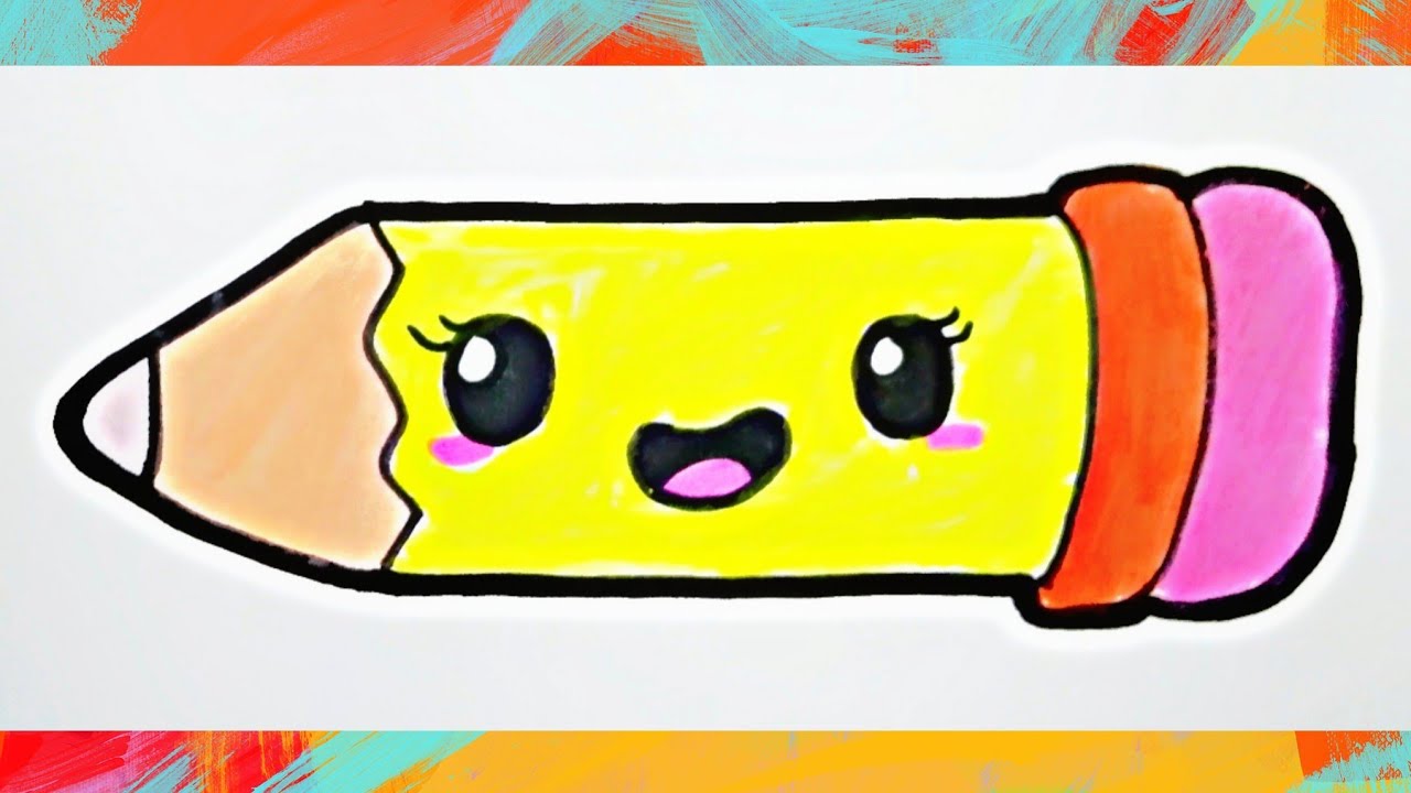 How To Draw A Cute Pencil | Drawing For Kids - YouTube