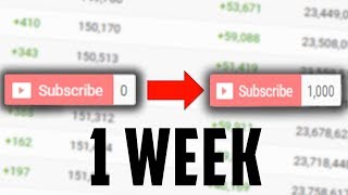 How to get 1000 Subscribers in 1 Week on YouTube
