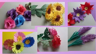 How to make a paper flower/paper flower easy/paper quilling/paper toys easy no glue/paper crafts