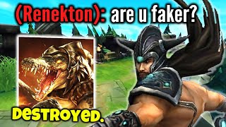 When the #1 Tryndamere goes against a cocky Renekton player... (HE THINKS I'M FAKER)